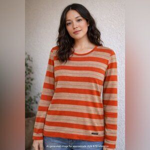 Burberry London Striped Knit Long Sleeve Top | Size S